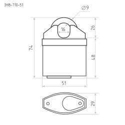 Замок навесной всепогодный НОРА-М ЗНВ-710-51 (4кл.)