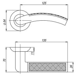 Ручка раздельная PUNTO ATLAS TL ABG-6 зеленая бронза /34703/