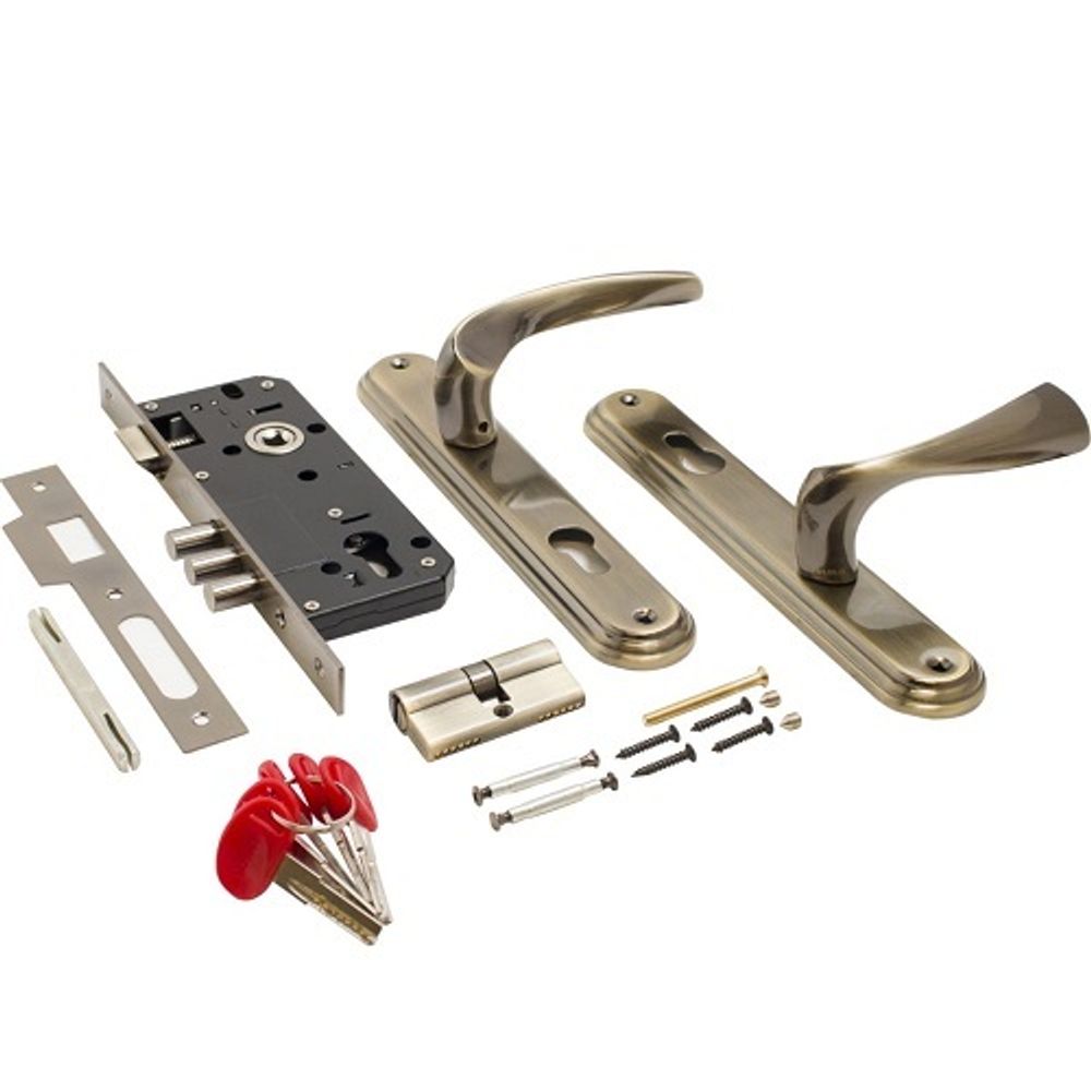 Замок врезной БУЛАТ ЗВ4-3.03.01 Номос бронза