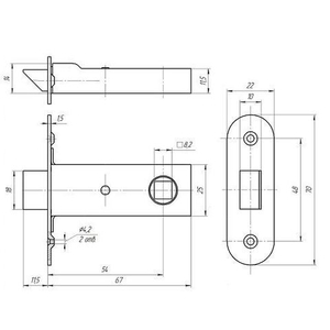 Корпус защелки ЗЕНИТ ЗЩ2-55.01