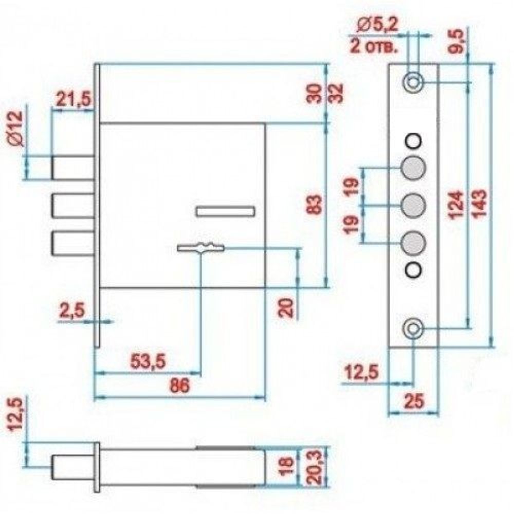 Замок врезной REX 1.5