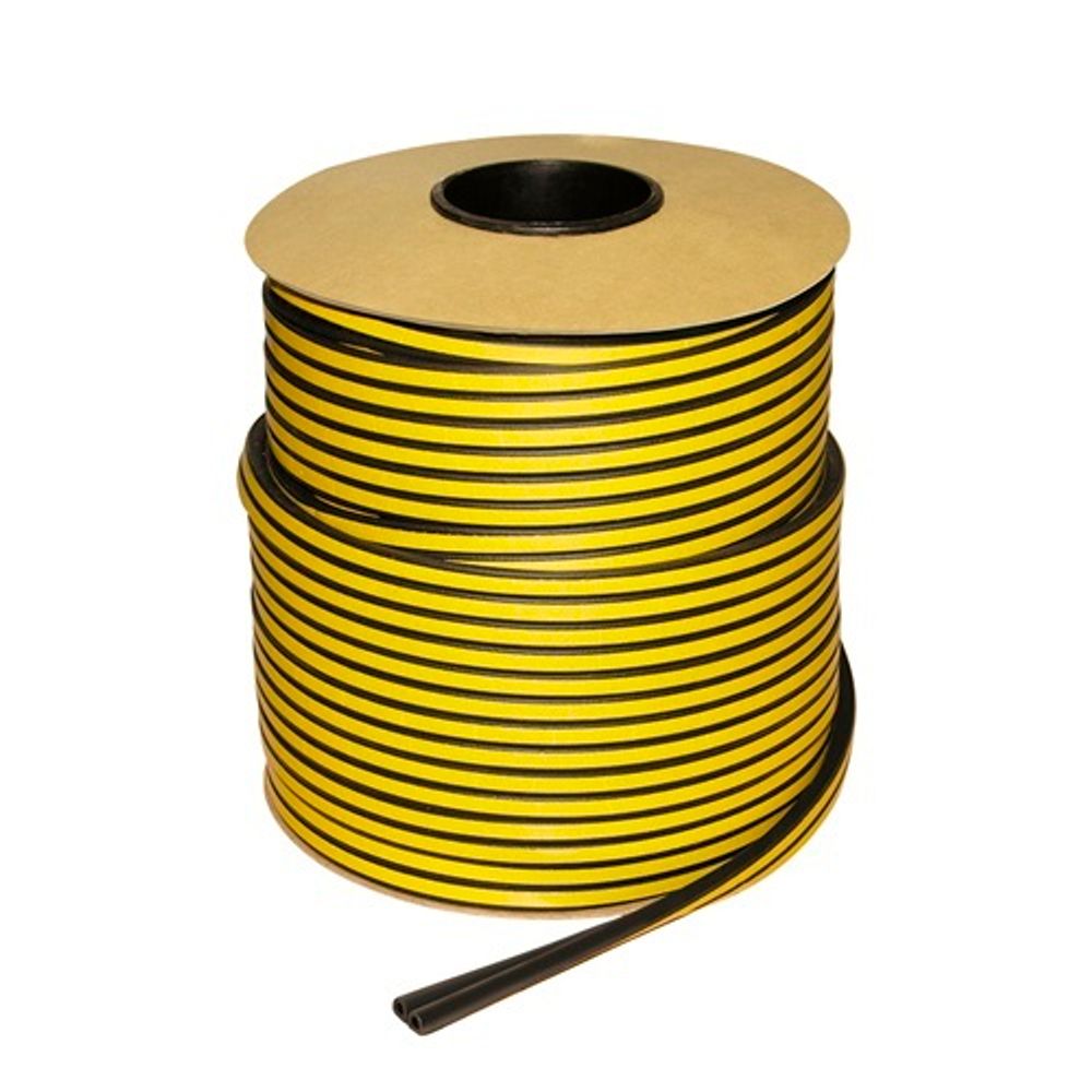 Уплотнитель FUARO профиль D-9/7,5 мм черный, 100 м /43015/