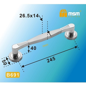 Ручка-скоба MSM B691 BSN/GR черный никель/графит