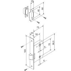 Защелка врезная FUARO F72-50 SN мат.никель /27377/