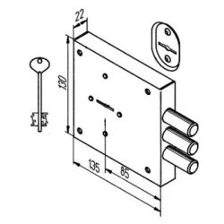 Замок накладной сувальдный KERBEROS 111.11.033 3кл.