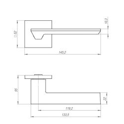 Ручка раздельная AJAX UNITY JS CP-8 хром /48741/