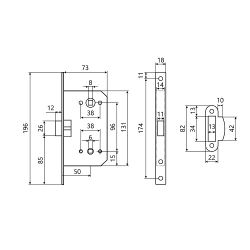 Замок врезной АЛЛЮР АРТ 5300-P-WC MBN графит