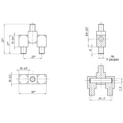 Петля шарнирная 302 10мм, М6, стальная