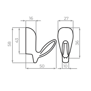 Крючок настенный AJAX MB-LM/K-001 BL черный /49131/