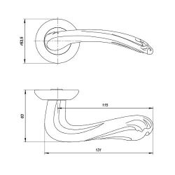 Ручка раздельная PUNTO LORENA ZR OS-9 антич.серебро /41095/