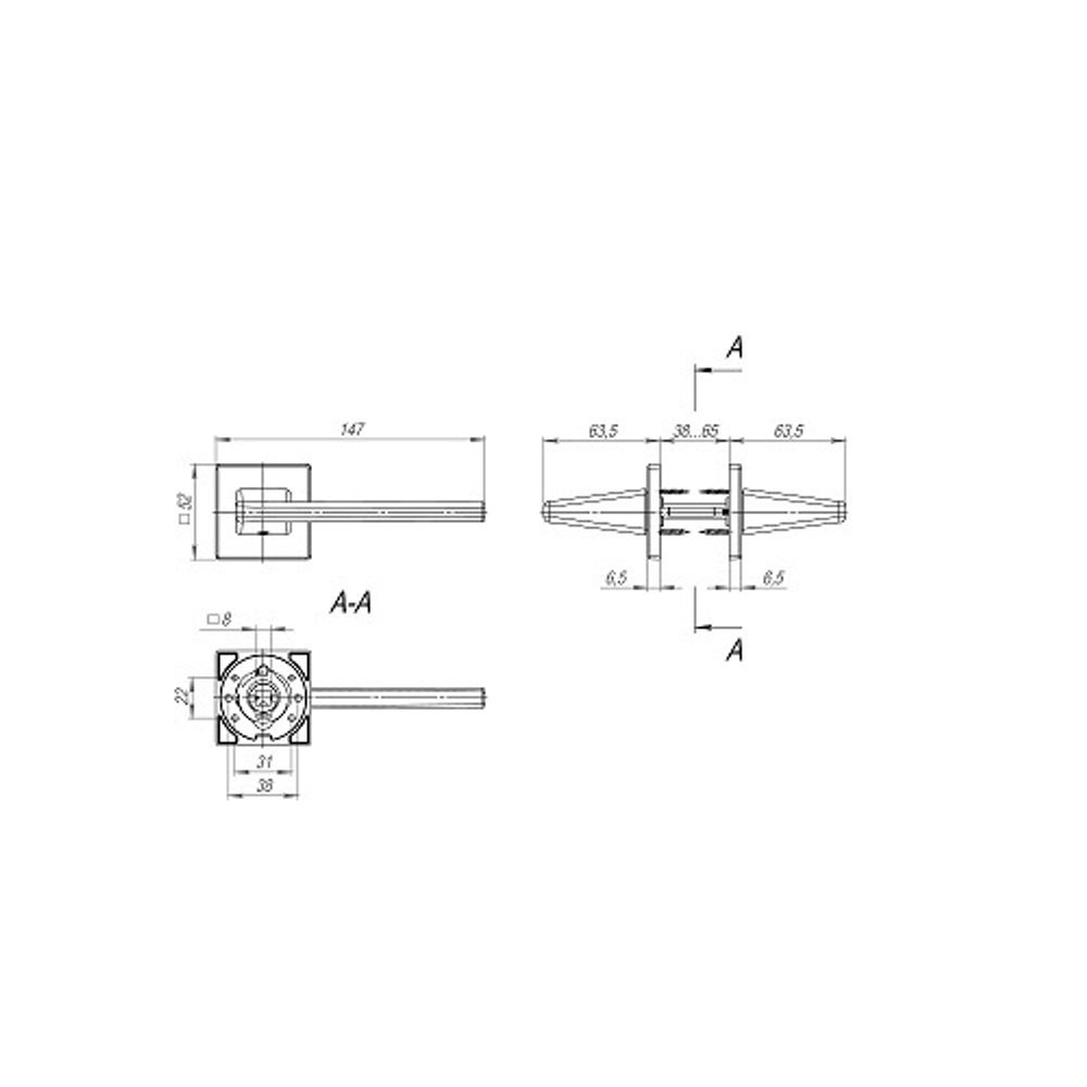 Ручка раздельная FUARO PRIME SL GR-23 графит /44295/
