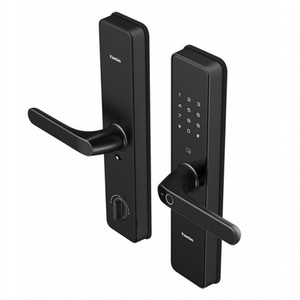 Замок врезной электронный с ручкой KAADAS S500 с отпечатком пальца, черный /47417/