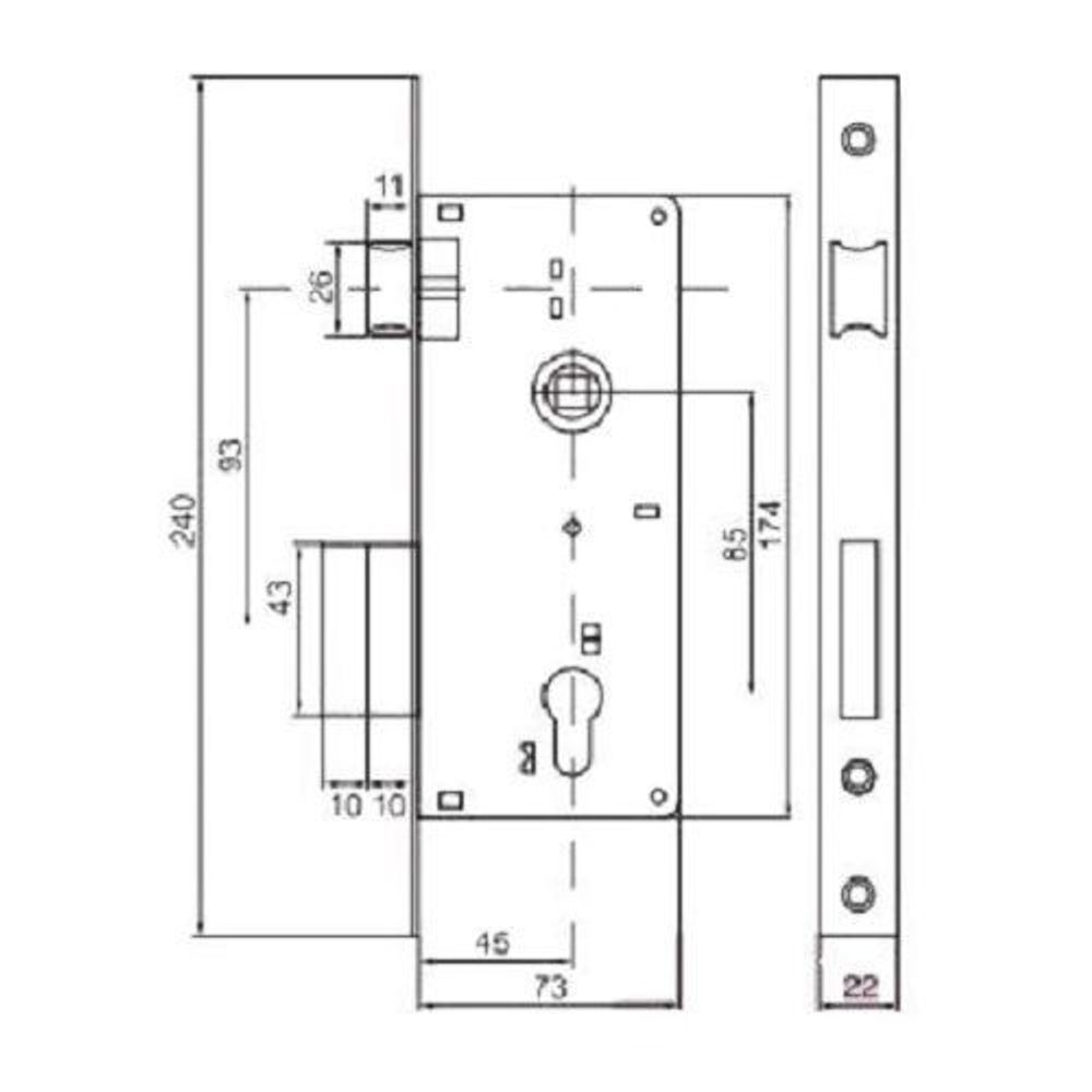 Замок врезной БУЛАТ ЗВ4-1.08.04 Нова хром