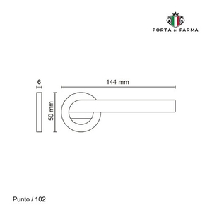 Ручка раздельная PORTA DI PARMA Punto BL черный