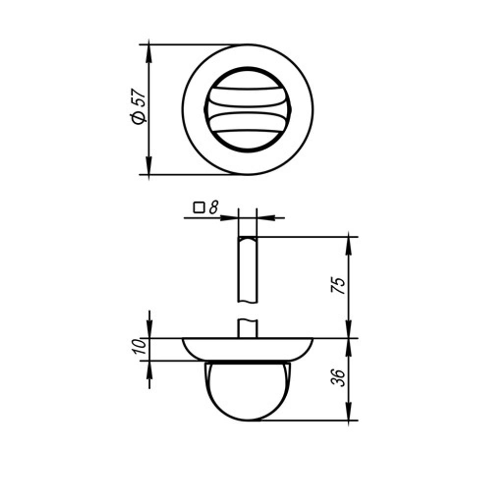 Ручка поворотная AJAX BKW8x75-0705 CP-8 хром /60699/