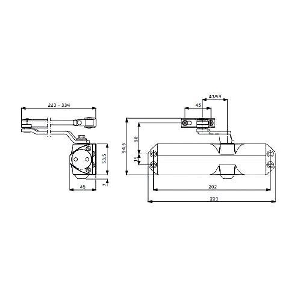 Доводчик дверной DORMA TS-68 EN2-4 серебро