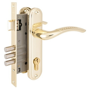 Замок врезной АЛЛЮР 132/3 GP латунь