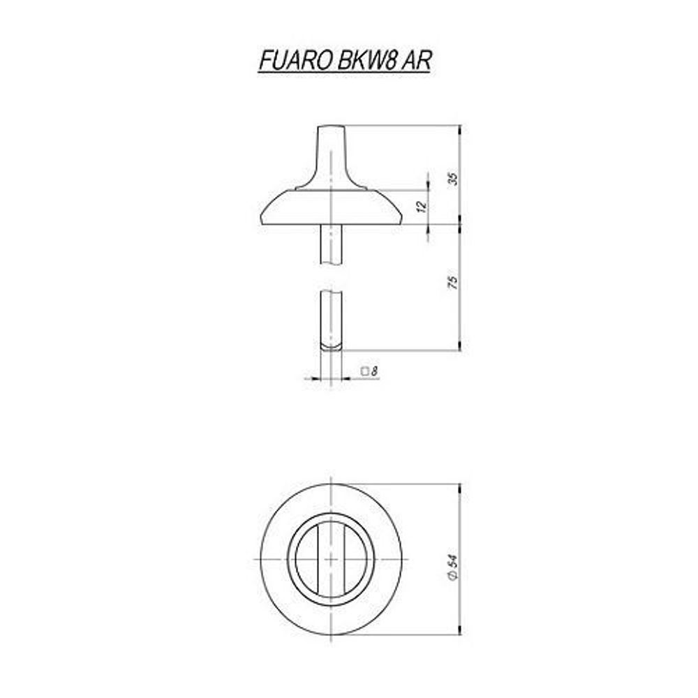 Ручка поворотная FUARO BKW8 AR BL-24 пластик черный /42659/