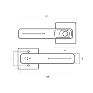 Замок-ручка электронный Hogo R05 с отпечатком пальца, черный /60809/