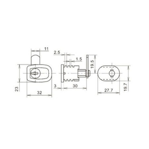 Замок почтовый EUROLOCK ЗП EUD для разд.металл.шкаф.нажим.2кл.