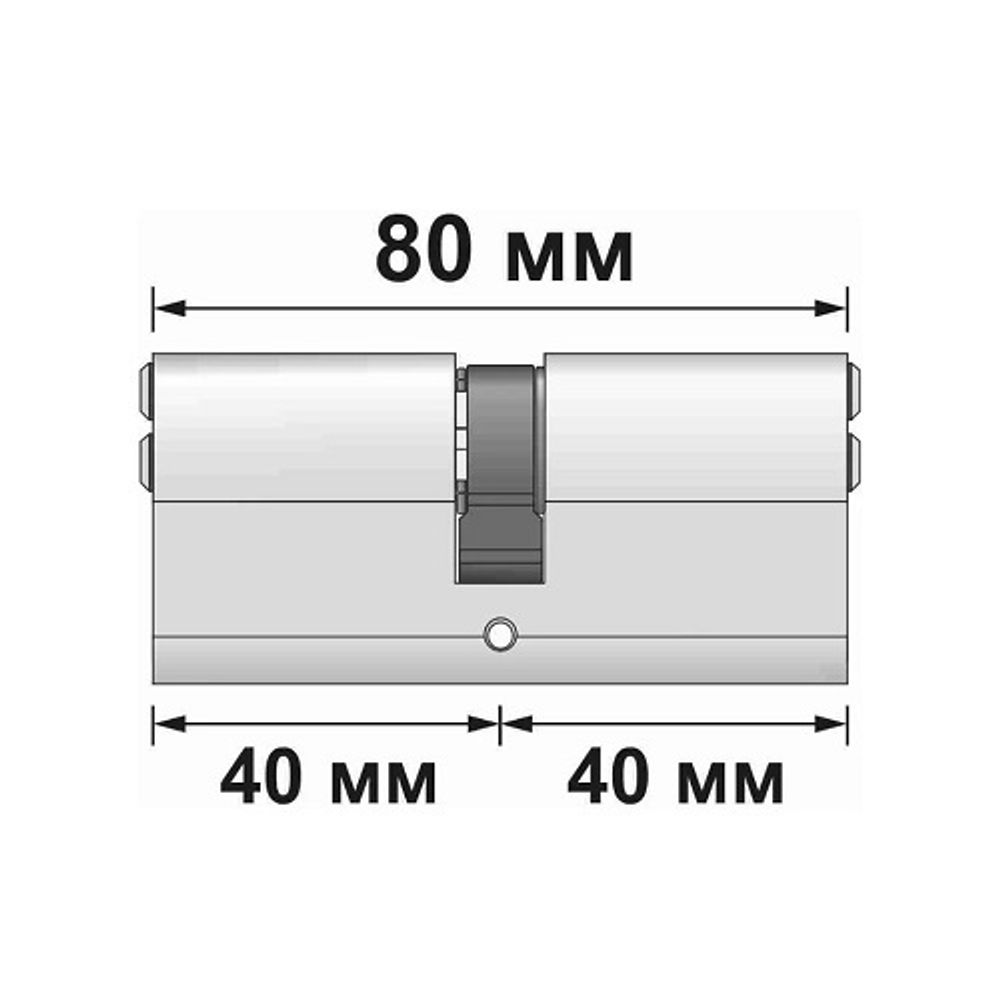 Механизм цилиндровый ABUS X6410 ключ/ключ 40-40 (80 мм) NI (5 key)