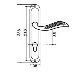 Ручки на планке MSM 414 L Эскиз с размерами