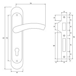 Замок врезной с ручками PALLADIUM ЗВ-1856 SG/GP мат.золото/золото