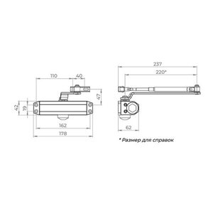 Доводчик дверной AJAX TDR-100 BL 50-100кг (черный) /58825/