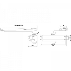 Доводчик DOORLOCK DL70 2/3/4 (до 90кг) серебро