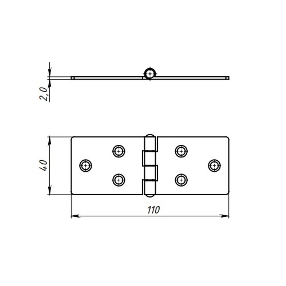 Петля карточная КУНГУР 110х40 цинк (100) (1 шт)