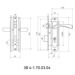 Замок врезной БУЛАТ ЗВ4-1.70.03.04 Номос хром