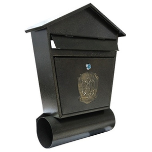 Почтовый ящик "Дом №5 с трубой" (Антик-бронза)