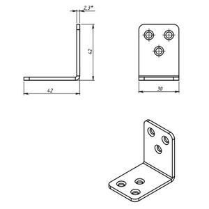 Уголок КУНГУР 42х42х30х2.3 цинк (1 шт)