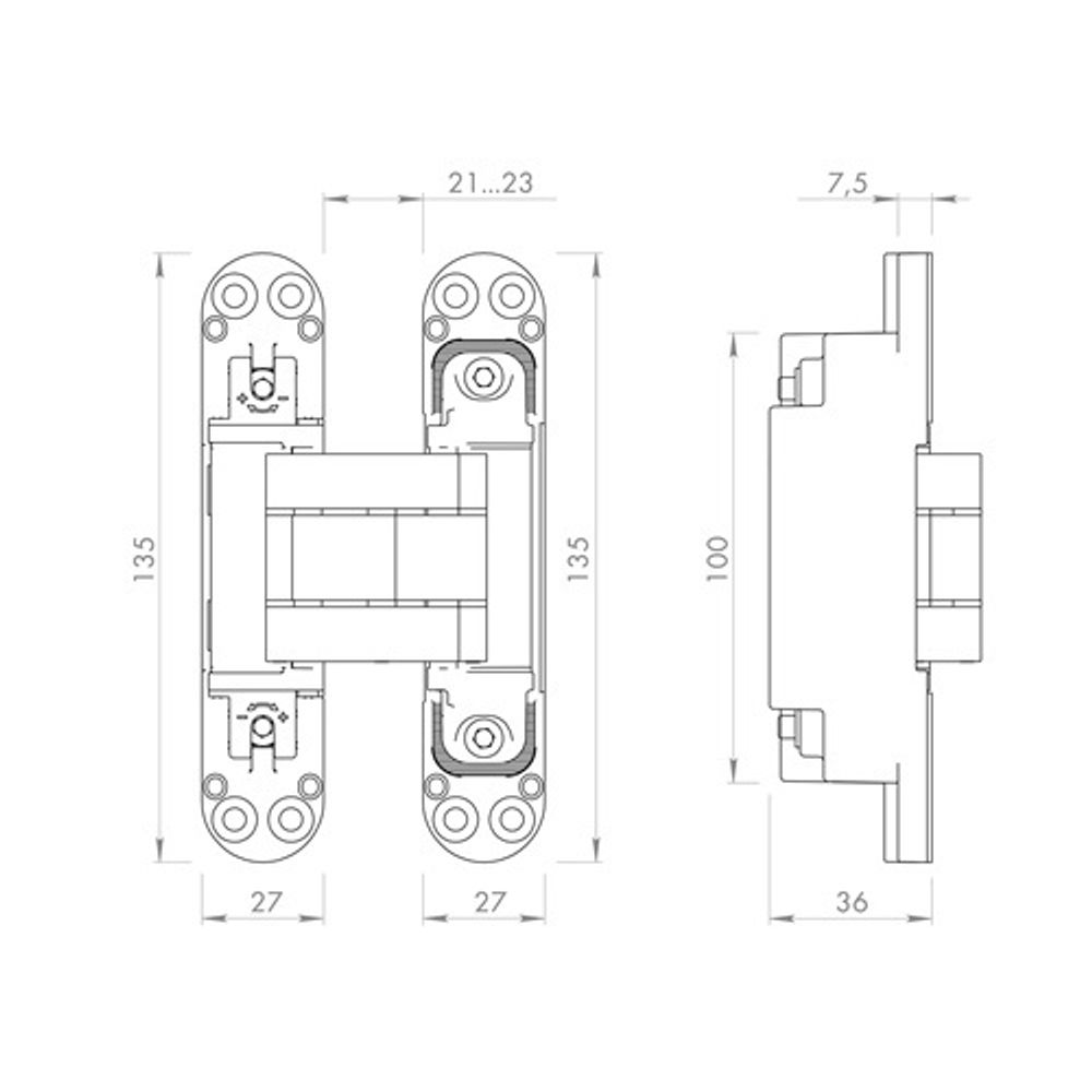 Петля скрытой установки ARMADILLO U3D7800.VPG (Koblenz K2760/K2780) FSG флор. золото /49217/ (1 шт)