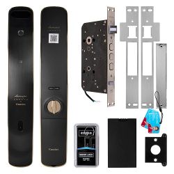 Замок врезной электронный KAADAS Lambo K13F 3D Face с распознов. лица и отпечатком пальца, золото