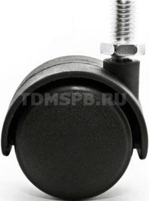 Колесо поворотное с тормозом 50мм (черный)