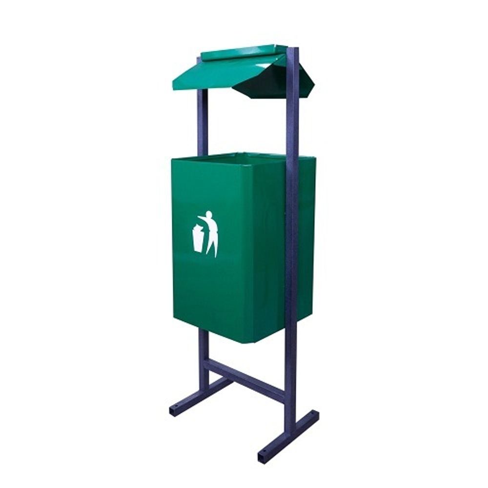 Урна квадратная с пепельницей (зеленая)