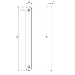 Заглушка торцевого отверстия замка/защелки 196х18 CP (хром)