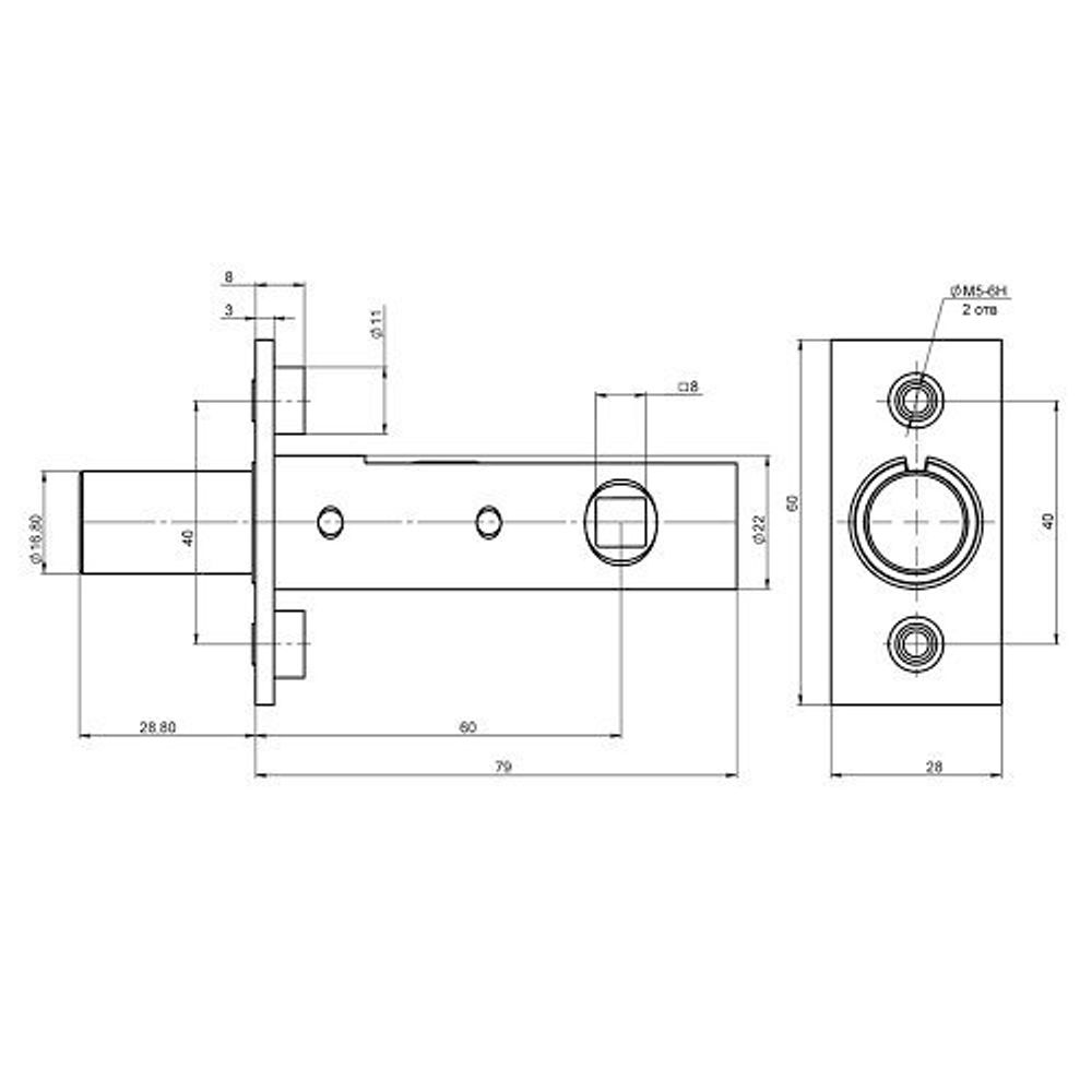 Задвижка вкладная BORDER 81612 ЗДЗ-01.ВЗ0.У2 (на бонках)