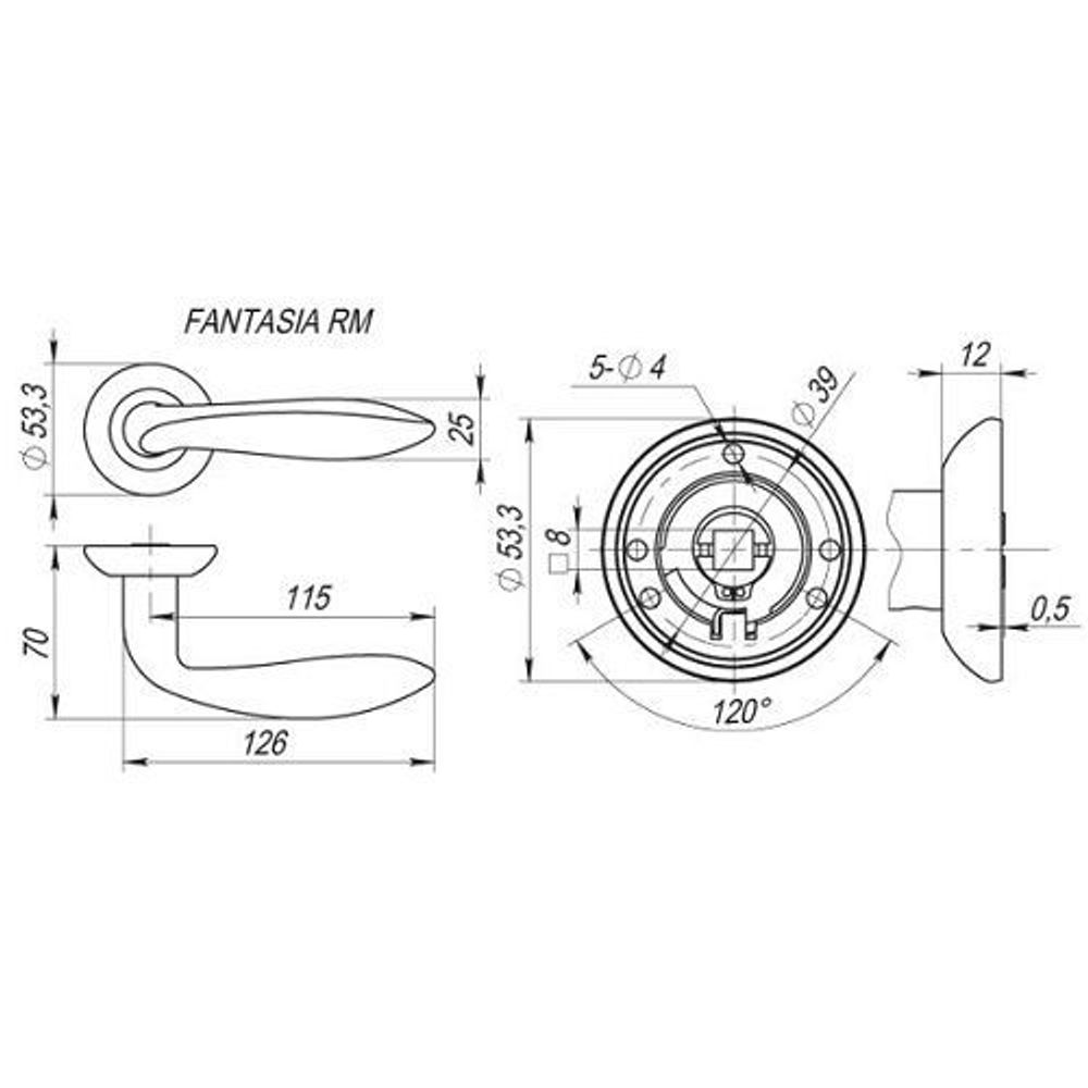 Ручка раздельная FUARO FANTASIA RM SN/CP-3 мат.никель/хром /23603/