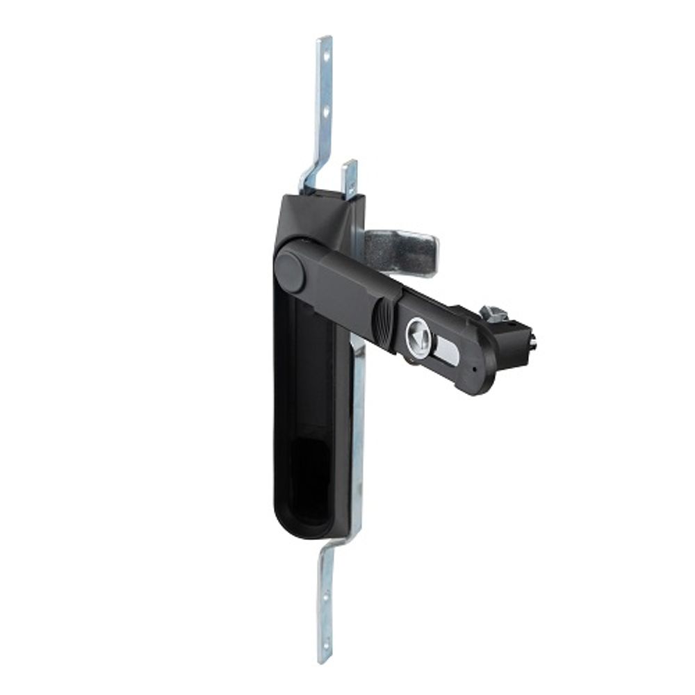 Замок мебельный MS-1848-3KA/P (ригель изогнутый на 8мм, трехгранный ключ)