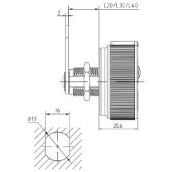 Замок мебельный кодовый 6012-20BL черный