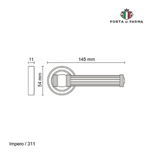 Ручка раздельная PORTA DI PARMA Impero PVD золото