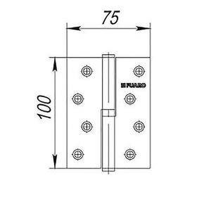 Петля дверная универсальная FUARO 4BB 100x75x2,5 GR графит /35449/ (1 шт)