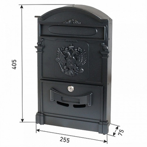 Ящик почтовый АЛЛЮР №4011 "Герб" черный