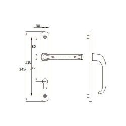 Комплект ручек на планке DORMA bremen 85/30/8мм антрацит (RAL7016)