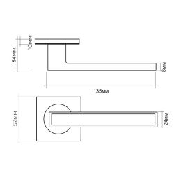 Ручка раздельная VETTORE R06.120 SN/BL мат.никель/черный