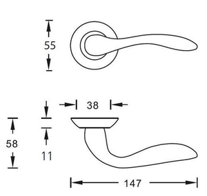 Ручка дверная ARCHIE S010 RBB (бронза)