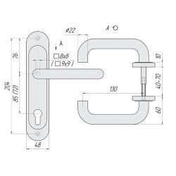 Ручка на планке КРИТ-М Р-85-5858-У- Хш хром автомат
