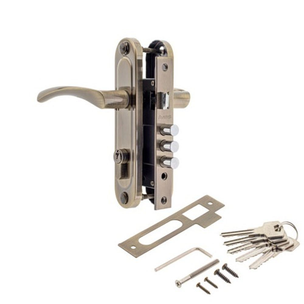 Замок врезной AVERS 1023/60-AB бронза